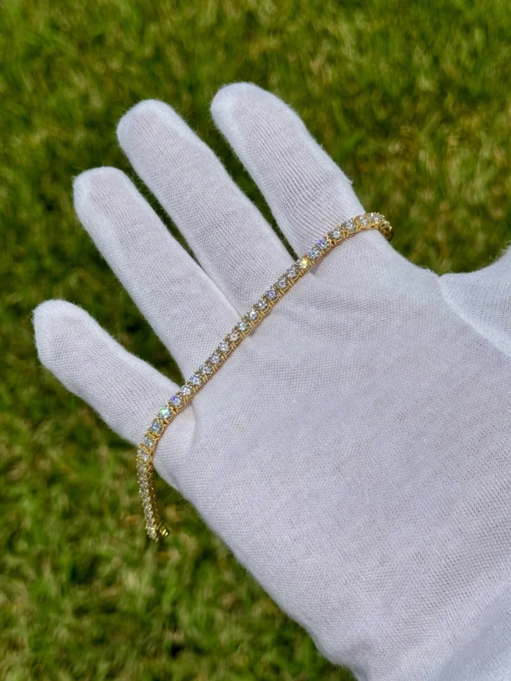 18K Gold Plated, 12.6CTW Moissanite Tennis Bracelet